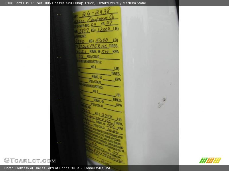 Oxford White / Medium Stone 2008 Ford F350 Super Duty Chassis 4x4 Dump Truck