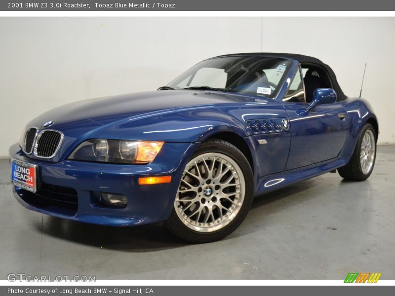 Topaz Blue Metallic / Topaz 2001 BMW Z3 3.0i Roadster