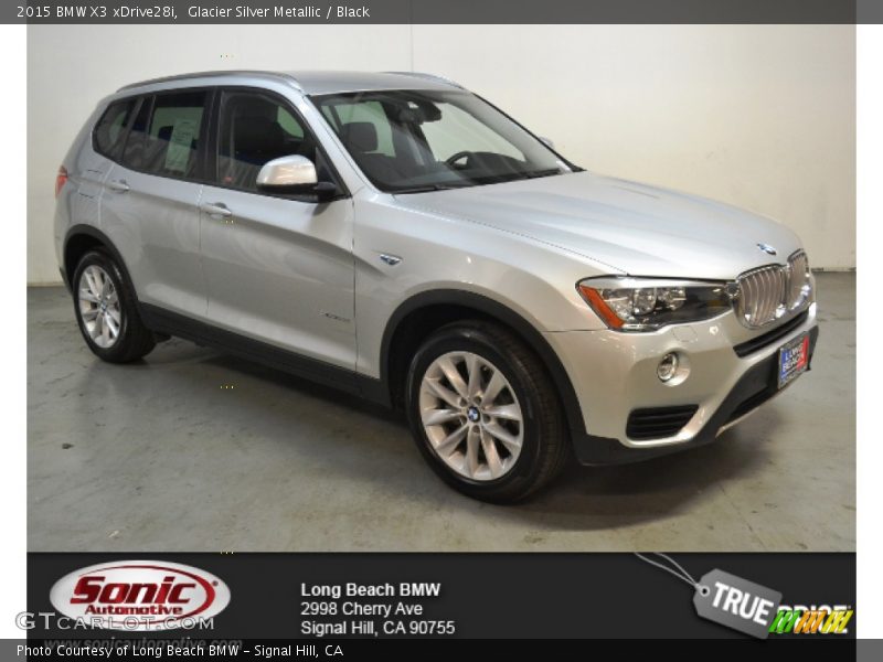 Glacier Silver Metallic / Black 2015 BMW X3 xDrive28i