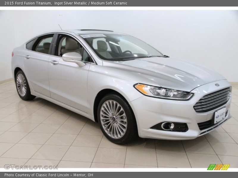Ingot Silver Metallic / Medium Soft Ceramic 2015 Ford Fusion Titanium