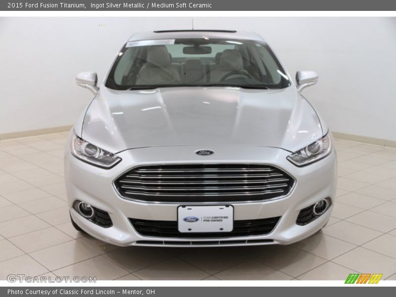 Ingot Silver Metallic / Medium Soft Ceramic 2015 Ford Fusion Titanium