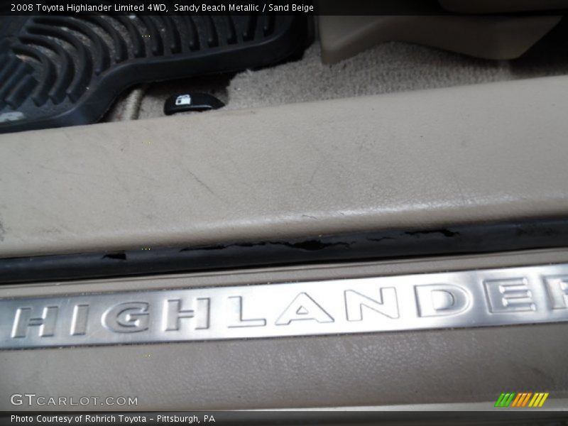 Sandy Beach Metallic / Sand Beige 2008 Toyota Highlander Limited 4WD