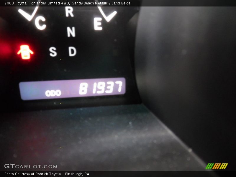 Sandy Beach Metallic / Sand Beige 2008 Toyota Highlander Limited 4WD