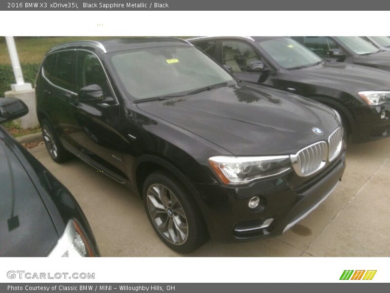 Black Sapphire Metallic / Black 2016 BMW X3 xDrive35i
