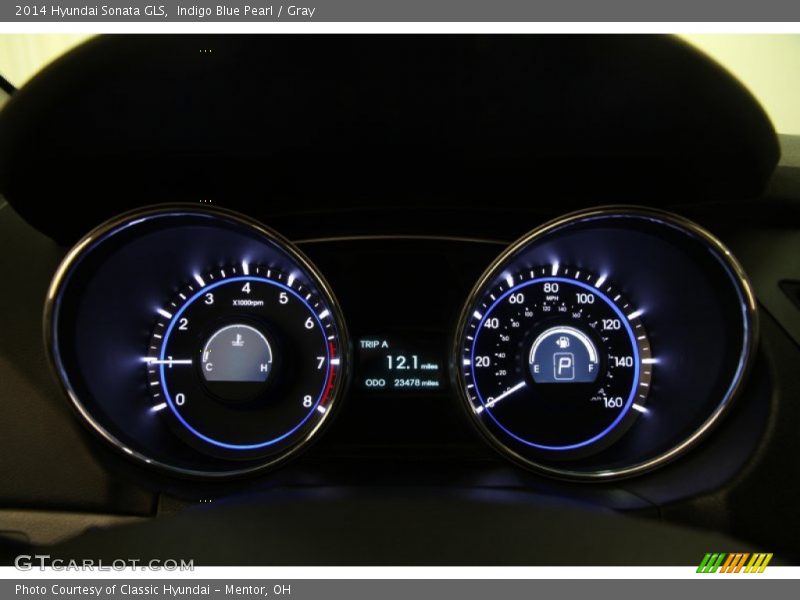 Indigo Blue Pearl / Gray 2014 Hyundai Sonata GLS