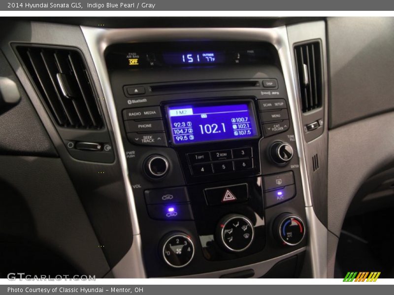 Indigo Blue Pearl / Gray 2014 Hyundai Sonata GLS