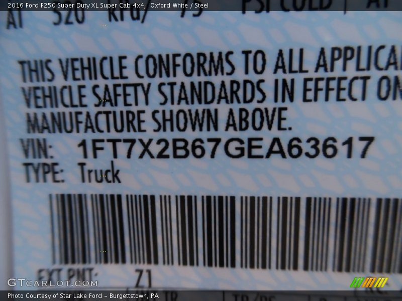 Oxford White / Steel 2016 Ford F250 Super Duty XL Super Cab 4x4