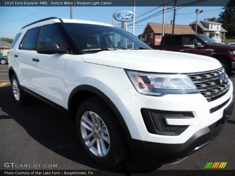 Oxford White / Medium Light Camel 2016 Ford Explorer 4WD
