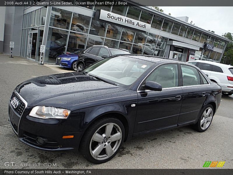 Ocean Blue Pearl Effect / Beige 2008 Audi A4 3.2 Quattro S-Line Sedan