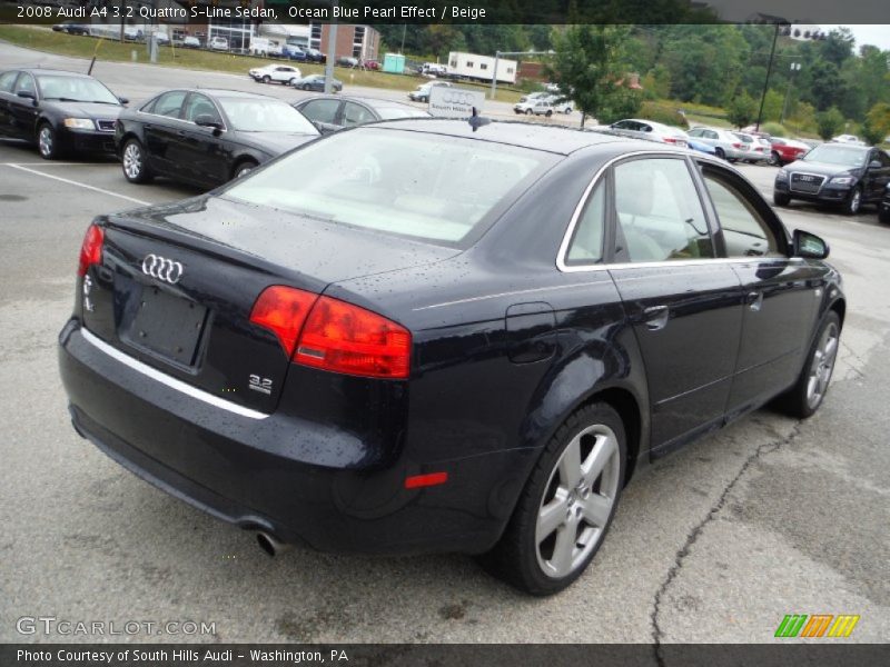 Ocean Blue Pearl Effect / Beige 2008 Audi A4 3.2 Quattro S-Line Sedan