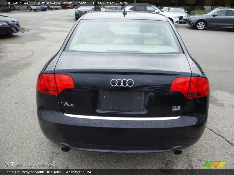 Ocean Blue Pearl Effect / Beige 2008 Audi A4 3.2 Quattro S-Line Sedan