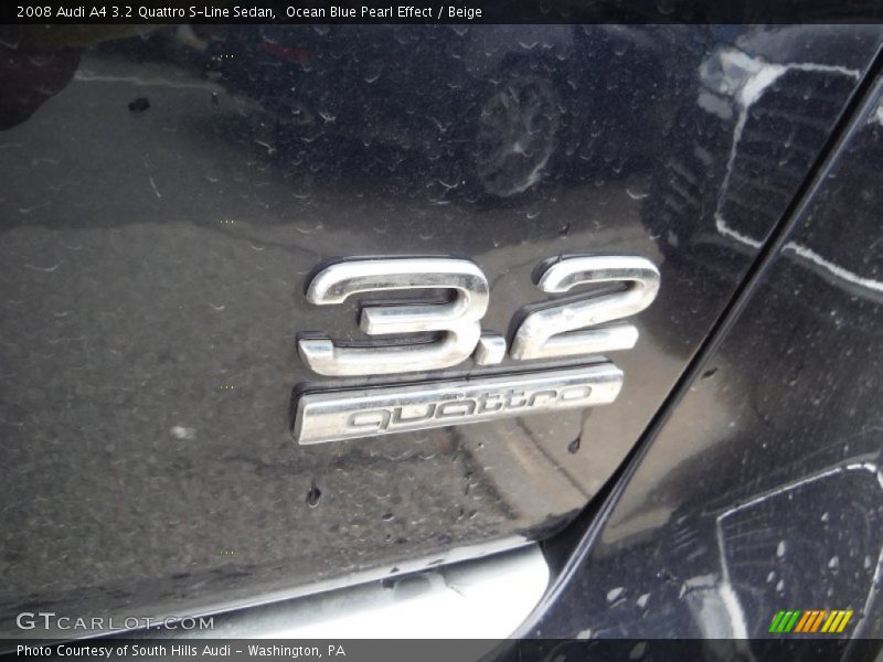 Ocean Blue Pearl Effect / Beige 2008 Audi A4 3.2 Quattro S-Line Sedan