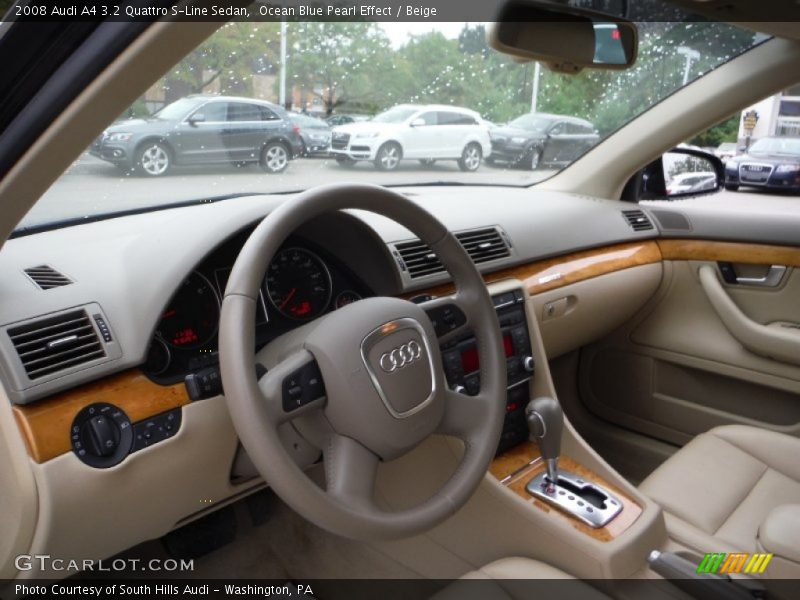 Ocean Blue Pearl Effect / Beige 2008 Audi A4 3.2 Quattro S-Line Sedan