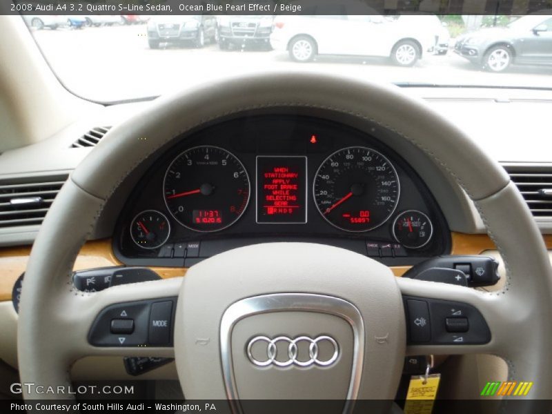 Ocean Blue Pearl Effect / Beige 2008 Audi A4 3.2 Quattro S-Line Sedan