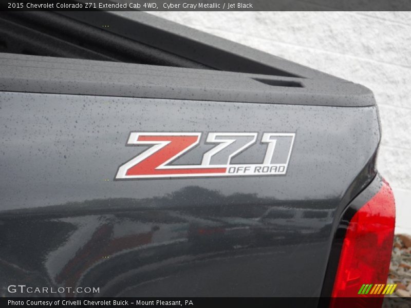 Cyber Gray Metallic / Jet Black 2015 Chevrolet Colorado Z71 Extended Cab 4WD