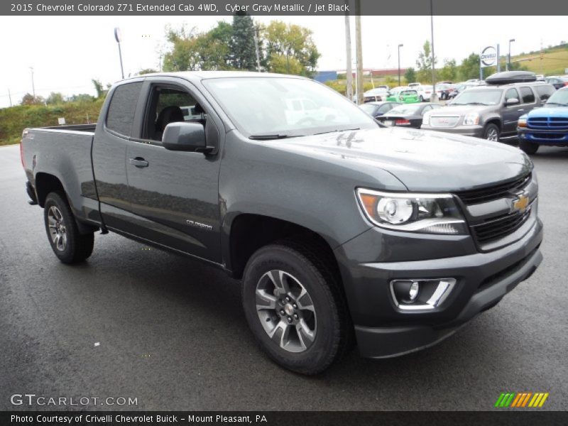 Cyber Gray Metallic / Jet Black 2015 Chevrolet Colorado Z71 Extended Cab 4WD