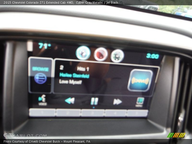 Cyber Gray Metallic / Jet Black 2015 Chevrolet Colorado Z71 Extended Cab 4WD