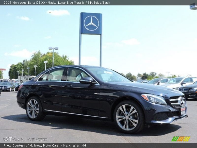 Lunar Blue Metallic / Silk Beige/Black 2015 Mercedes-Benz C 300 4Matic