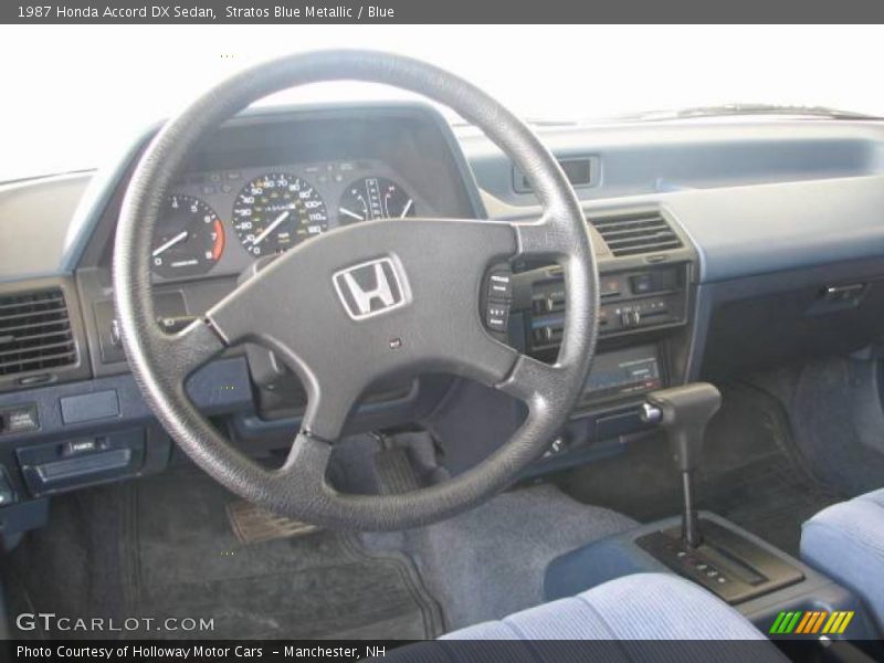 Stratos Blue Metallic / Blue 1987 Honda Accord DX Sedan