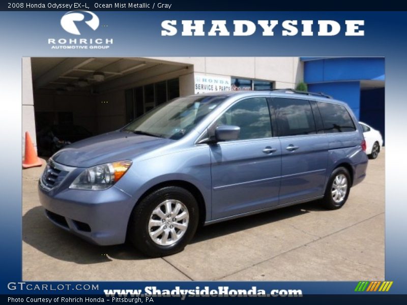 Ocean Mist Metallic / Gray 2008 Honda Odyssey EX-L
