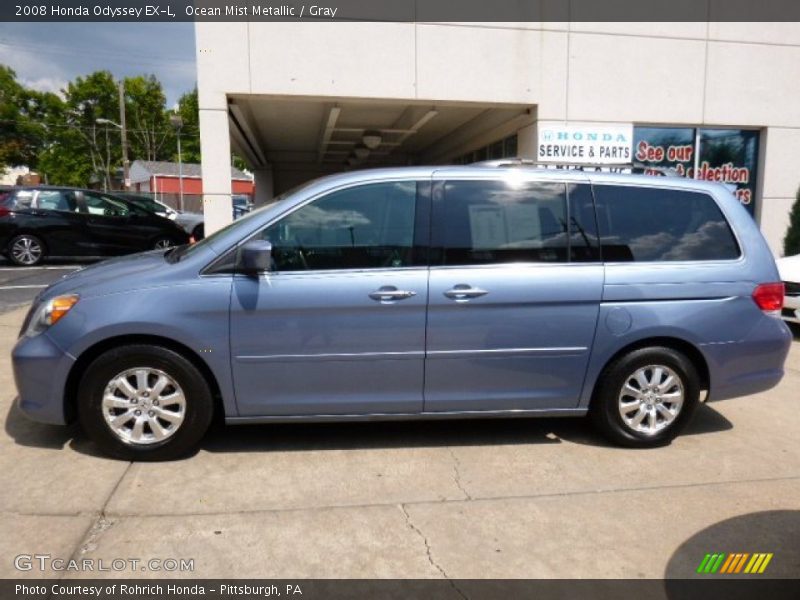 Ocean Mist Metallic / Gray 2008 Honda Odyssey EX-L