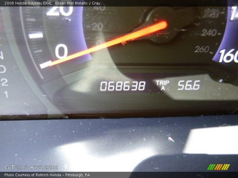 Ocean Mist Metallic / Gray 2008 Honda Odyssey EX-L