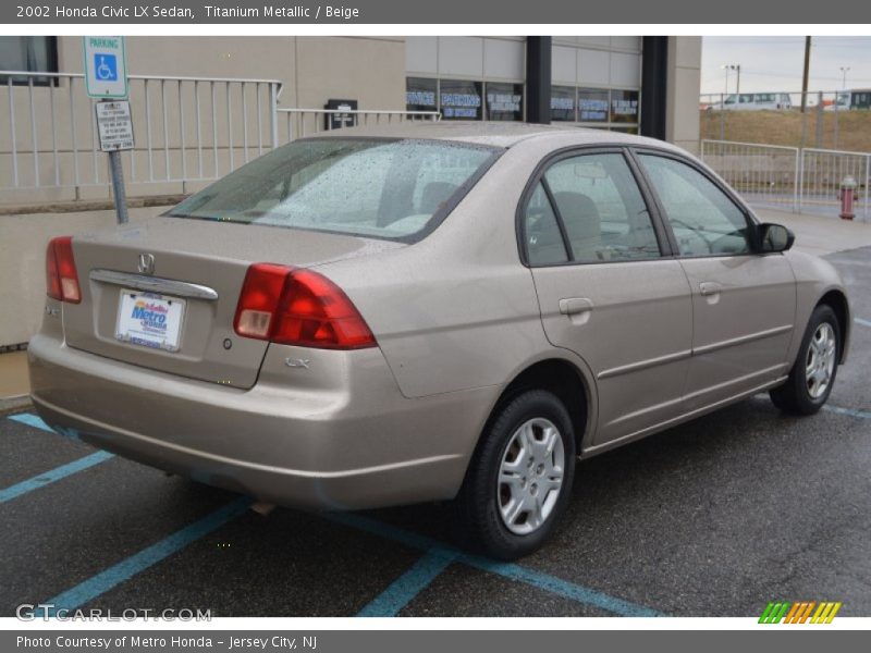 Titanium Metallic / Beige 2002 Honda Civic LX Sedan