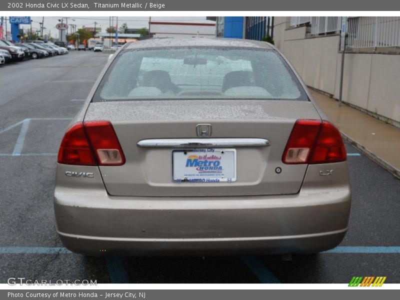 Titanium Metallic / Beige 2002 Honda Civic LX Sedan