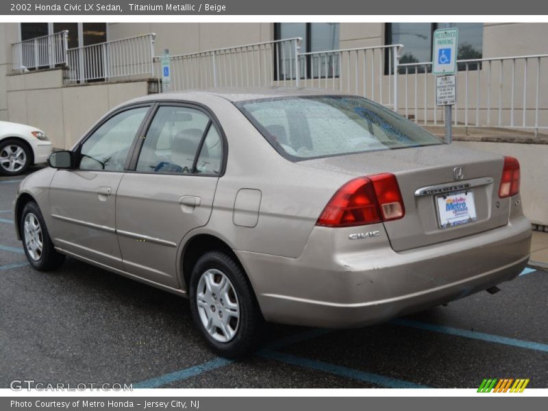 Titanium Metallic / Beige 2002 Honda Civic LX Sedan