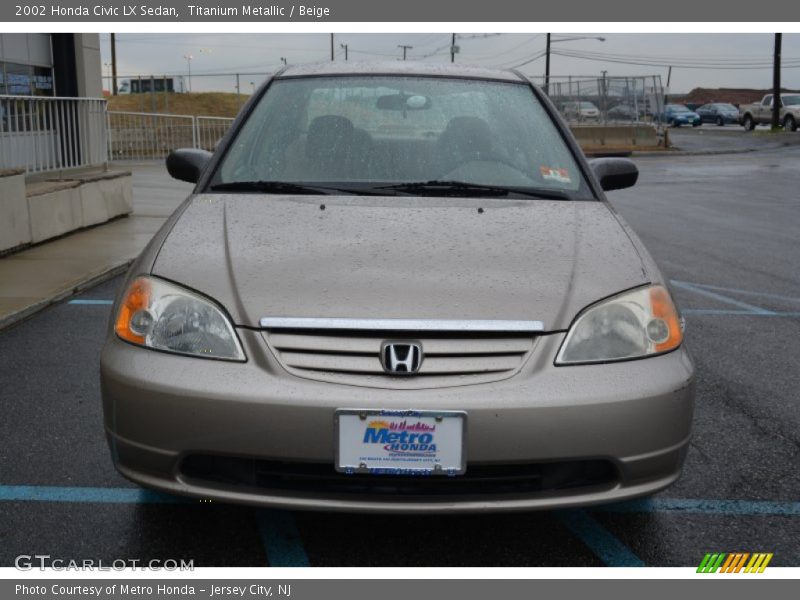 Titanium Metallic / Beige 2002 Honda Civic LX Sedan