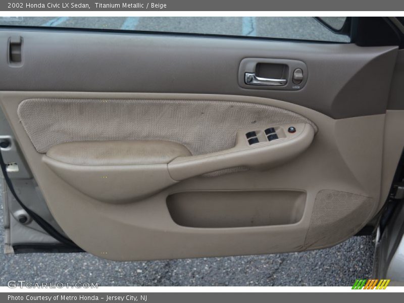 Titanium Metallic / Beige 2002 Honda Civic LX Sedan