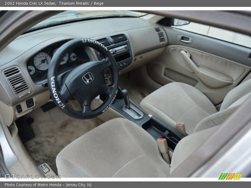 Titanium Metallic / Beige 2002 Honda Civic LX Sedan