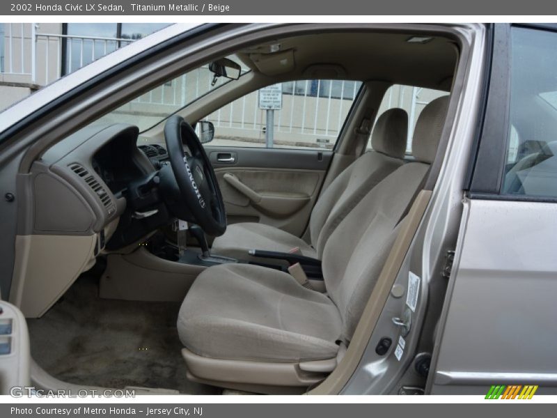 Titanium Metallic / Beige 2002 Honda Civic LX Sedan