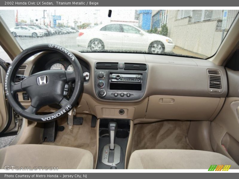 Titanium Metallic / Beige 2002 Honda Civic LX Sedan