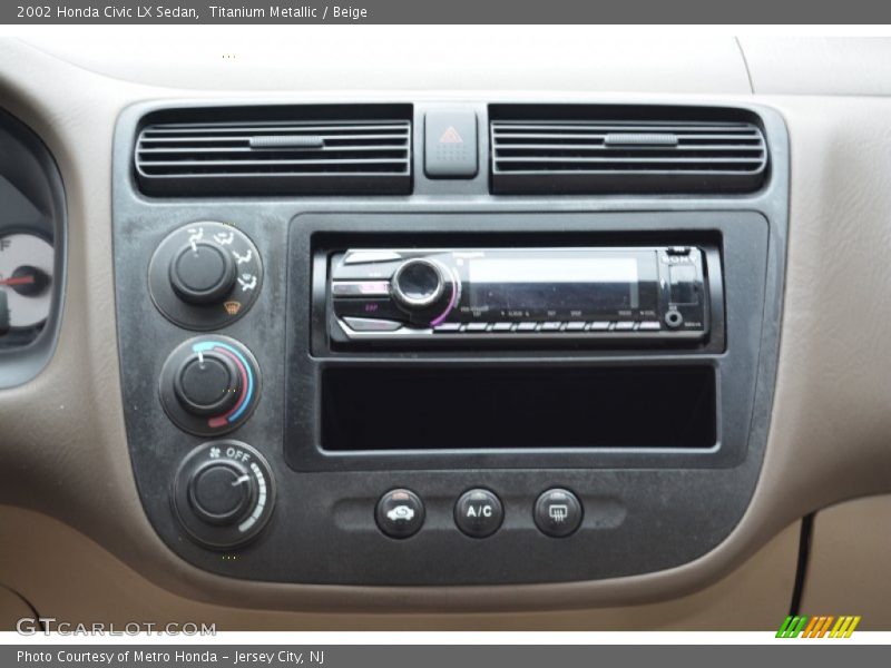 Titanium Metallic / Beige 2002 Honda Civic LX Sedan