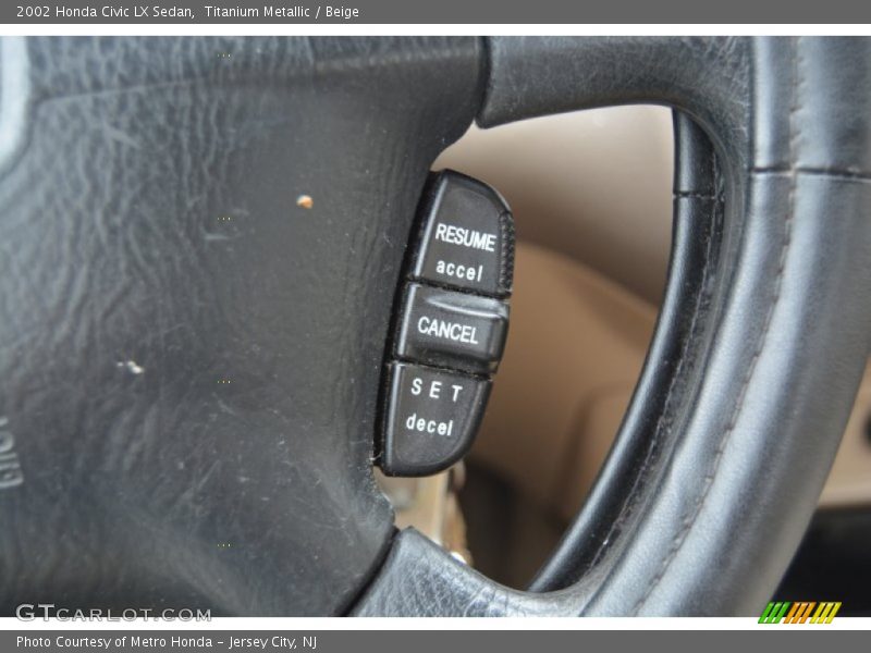 Titanium Metallic / Beige 2002 Honda Civic LX Sedan