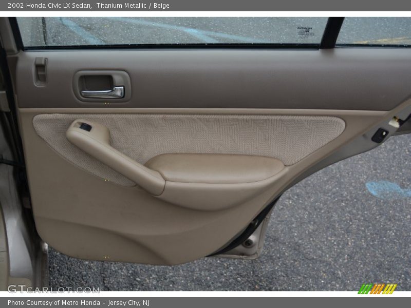 Titanium Metallic / Beige 2002 Honda Civic LX Sedan