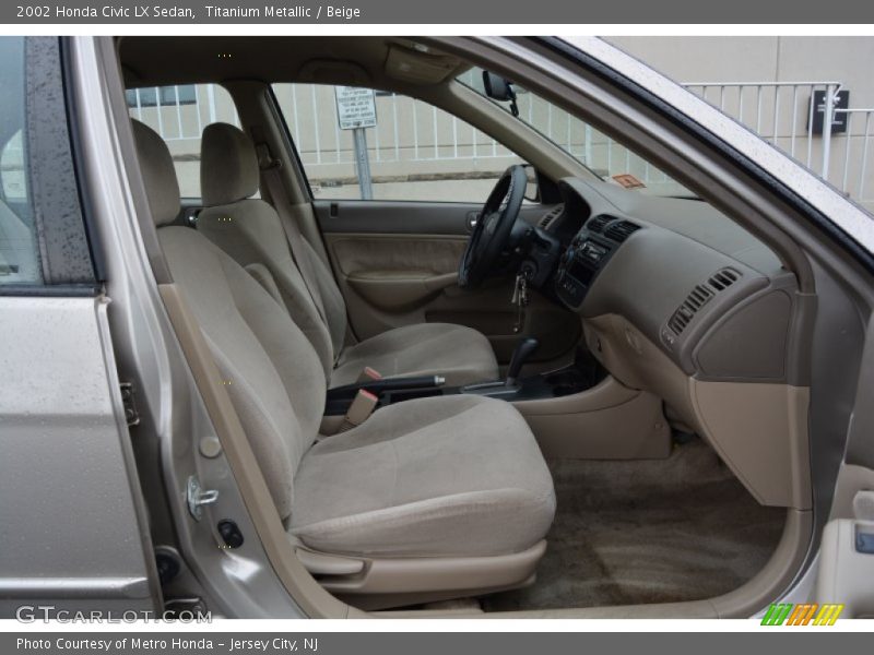 Titanium Metallic / Beige 2002 Honda Civic LX Sedan
