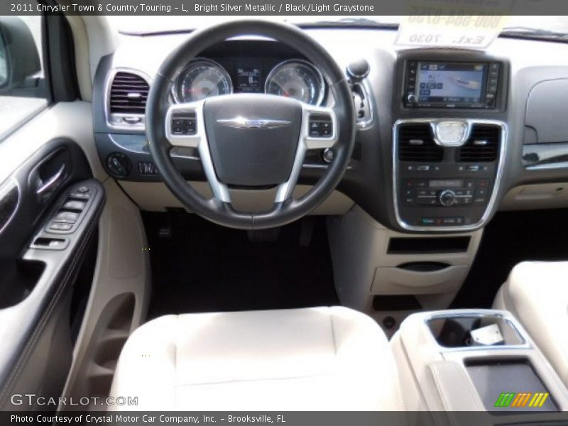 Bright Silver Metallic / Black/Light Graystone 2011 Chrysler Town & Country Touring - L