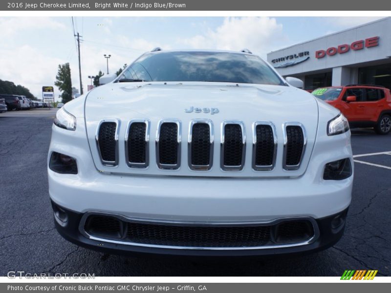 Bright White / Indigo Blue/Brown 2016 Jeep Cherokee Limited