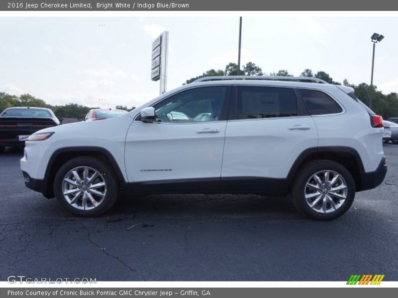 Bright White / Indigo Blue/Brown 2016 Jeep Cherokee Limited