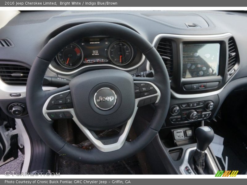 Bright White / Indigo Blue/Brown 2016 Jeep Cherokee Limited