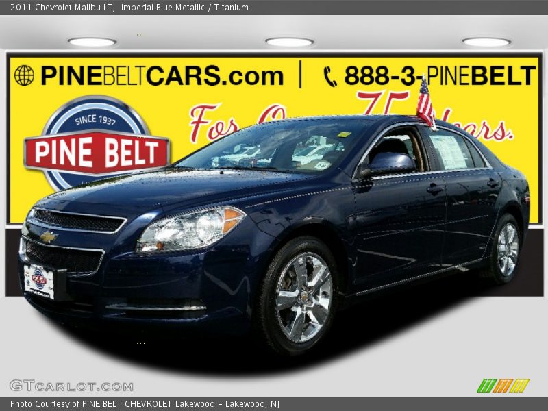 Imperial Blue Metallic / Titanium 2011 Chevrolet Malibu LT