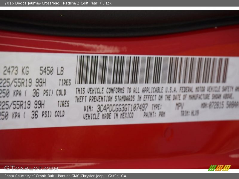 Redline 2 Coat Pearl / Black 2016 Dodge Journey Crossroad