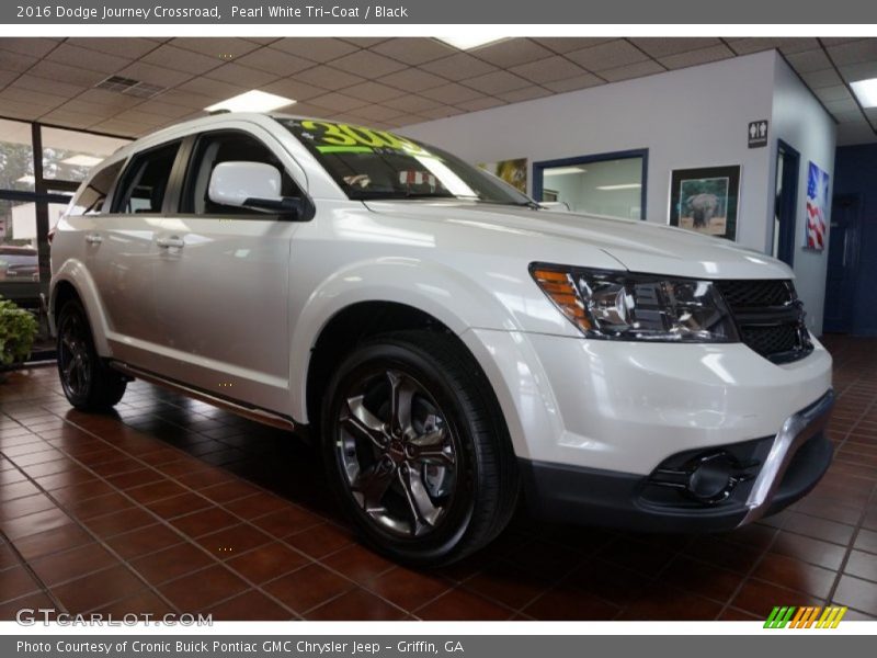 Pearl White Tri-Coat / Black 2016 Dodge Journey Crossroad