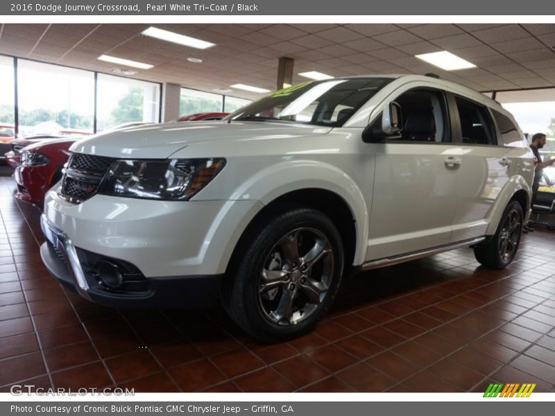 Pearl White Tri-Coat / Black 2016 Dodge Journey Crossroad