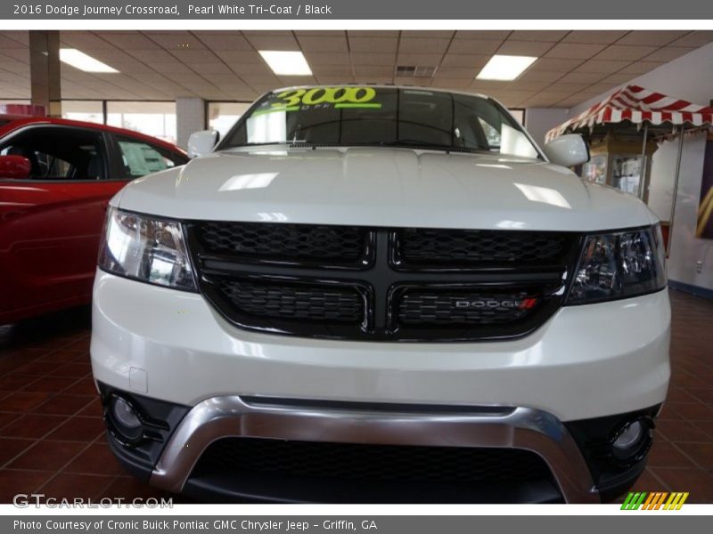 Pearl White Tri-Coat / Black 2016 Dodge Journey Crossroad