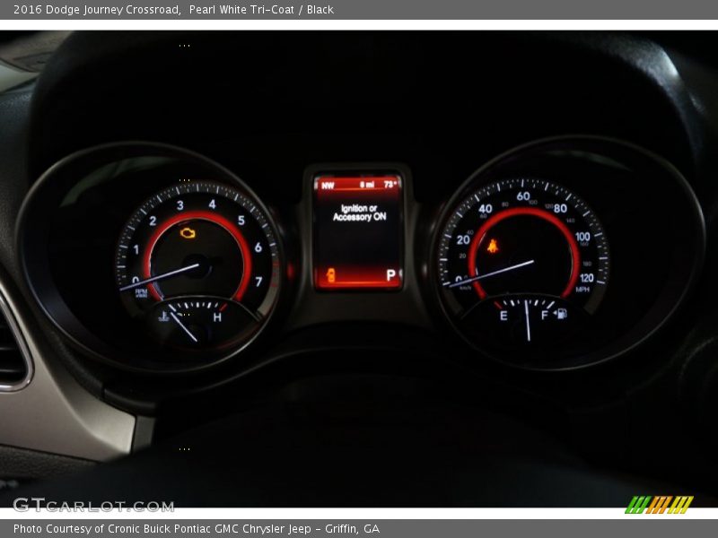 Pearl White Tri-Coat / Black 2016 Dodge Journey Crossroad