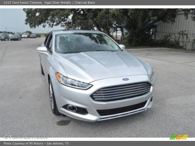 Ingot Silver Metallic / Charcoal Black 2015 Ford Fusion Titanium