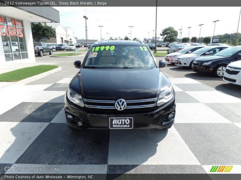 Deep Black Metallic / Beige 2012 Volkswagen Tiguan SEL